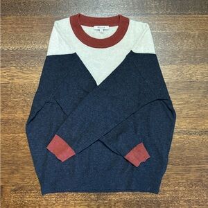 Madewell Navy White and Red knit sweater small